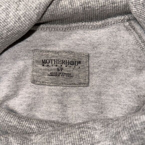 Motherhood Maternity S Gray Heather French Terry Cloth Cowlneck Sweatshirt - Picture 8 of 11